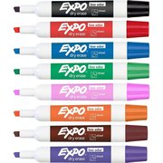 Expo Dry-Erase Markers, Chisel Point, Low-odor, 8/ST, Assorted SAN80078